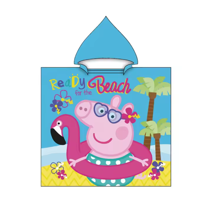SUN & SURF Poncho Infantil PEPA PIG Licencia Original, Microfibra Rizo, Suave y Absorbente, Ideal para Piscina, Playa o Campo - 1