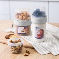 Juego De Botellas De Almacenamiento Multifuncional De Doble Capa Contenedor De Alimentos Plástico Caja De Conservación Fresh-keeping Taza De Almuerzo - details 0