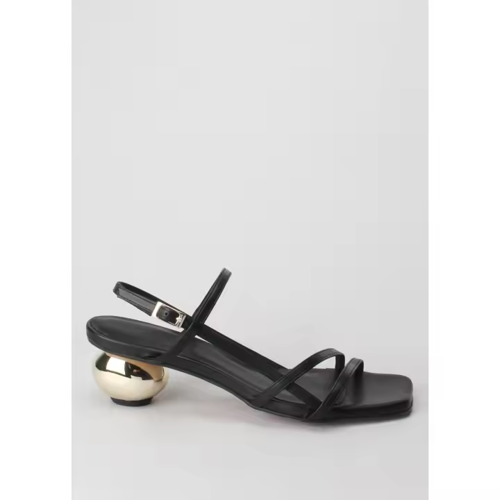sandalia crim negro tacon oro NICHI SEIJO - 1