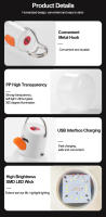 Lámpara Portátil LED De 80W Recargable USB Para Camping Y Emergencias Con Gancho Y Luz Nocturna Para Tiendas Y Uso Exterior Pack De 10 - details 7
