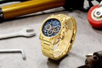 Reloj De Pulsera De Lujo Para Hombres MEGIR De Acero Inoxidable Con Calendario Y Luz Aérea Cronógrafo Resistente Al Agua Reloj De Moda Casual - details 17
