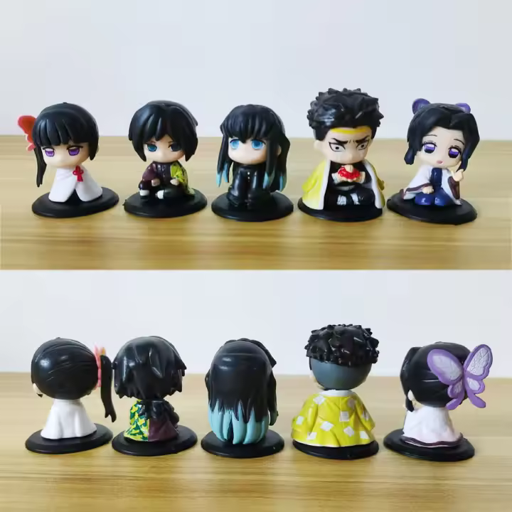 Juego De Figuras De Acción Demon Slayer 15 PCS Q Version Tanjiro Nidouzi Inosuke Zenizu Modelo De Película Juguetes Para Coleccionistas Unisex - 1
