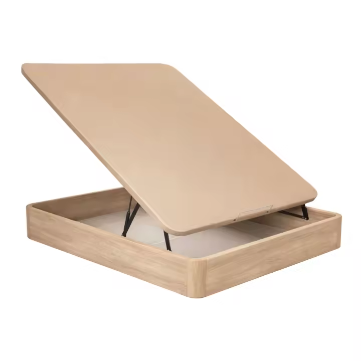 Miroytengo Canapé 90x190 cm Raso Roble Cambrian melamina base tapizada 2 bisagras hidráulicas tirador madera maciza 28 cm interior - 1