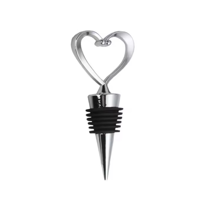 Tapa De Vino En Forma De Corazón Para Botella De Vino Tinto Y Champán Regalos De Boda Accesorios De Bar Hecho De Aleación De Zinc - 1