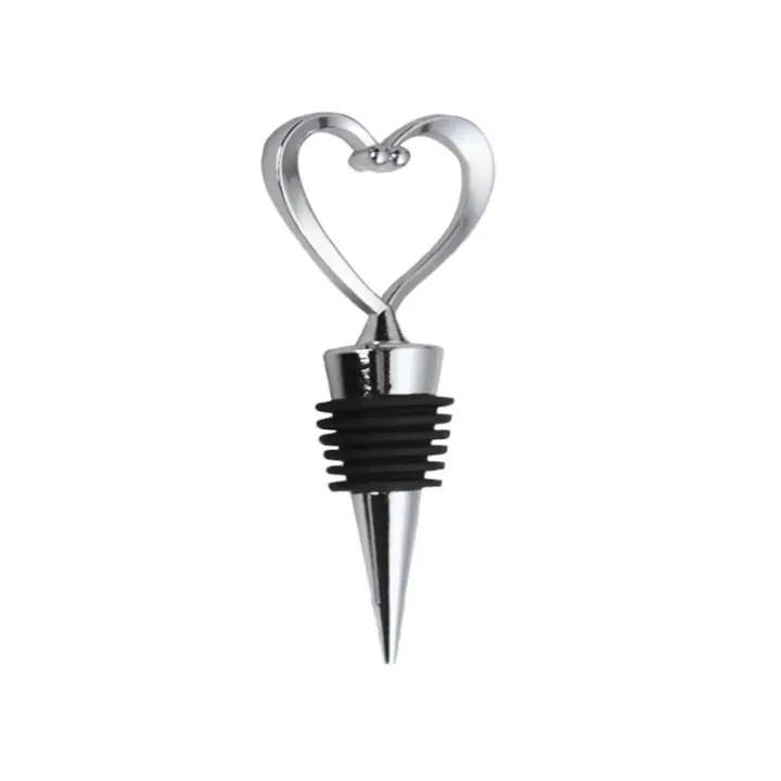 Tapa De Vino En Forma De Corazón Para Botella De Vino Tinto Y Champán Regalos De Boda Accesorios De Bar Hecho De Aleación De Zinc - 1