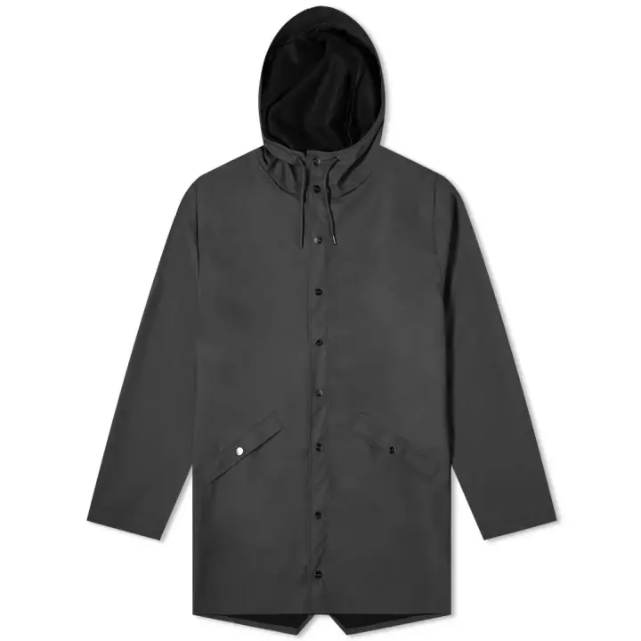 Rains Chaqueta Larga Unisex Impermeable 12020 Black - 1