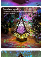 Lámpara De Mesa Bohemia LED Proyección 3D Geométrica Multicolor Vintage Ambiente Noche Decoración Figura De Madera Moderna - details 6