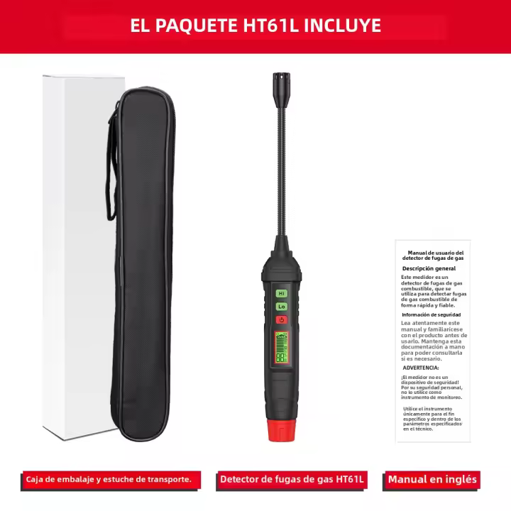 Detector De Fugas De Gas Habotest HT61L Versión Actualizada Con Pantalla Digital Y Alarma Sonora Multifuncional - 1