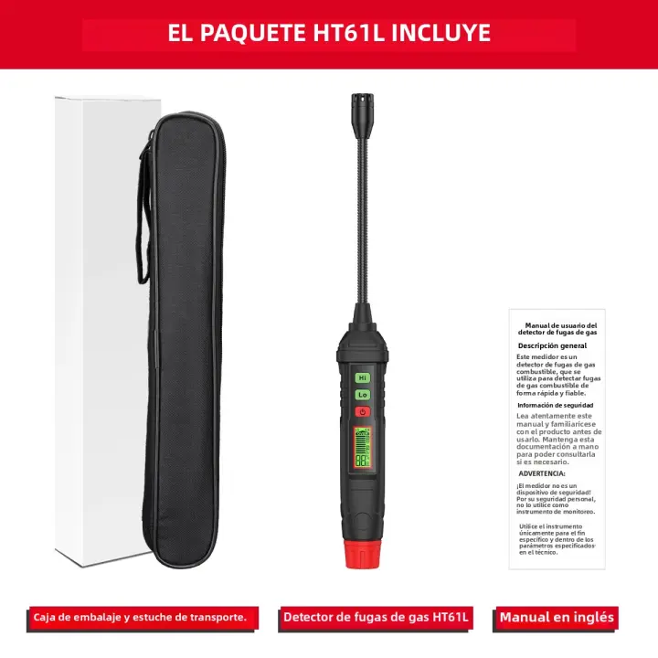 Detector De Fugas De Gas Habotest HT61L Versión Actualizada Con Pantalla Digital Y Alarma Sonora Multifuncional - 1