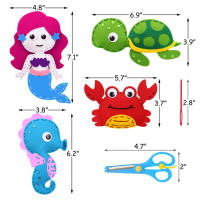 Kit De Costura Para Niños Con Animales Marinos Kit De Manualidades Para Crear Peluches De Lana Herramientas Educativas Para Crear Ornamentos - details 6