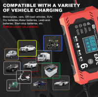 Cargador De Batería Para Coche 6A 12V Dispositivo De Recarga Inteligente Para Baterías De Plomo-Acido Con Pantalla LCD Para Coches Y Motocicletas - details 1