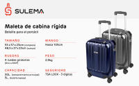 Sulema Maletas de Cabina Rígidas 55x40x20 con Candado TSA y Compartimento Frontal para Portátil - details 0