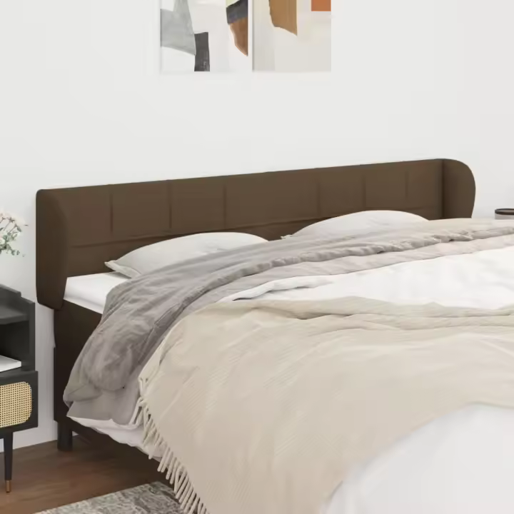 vidaXL Cabecero de tela gris oscuro 203x23x78/88 cm - 1