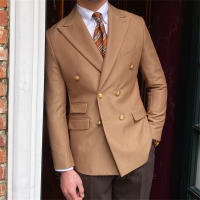 Chaqueta Británica Diaria Para Hombre Chaqueta De Encaje Slim De Color Sólido Moda Casual Doble Botón Tendencia - details 6