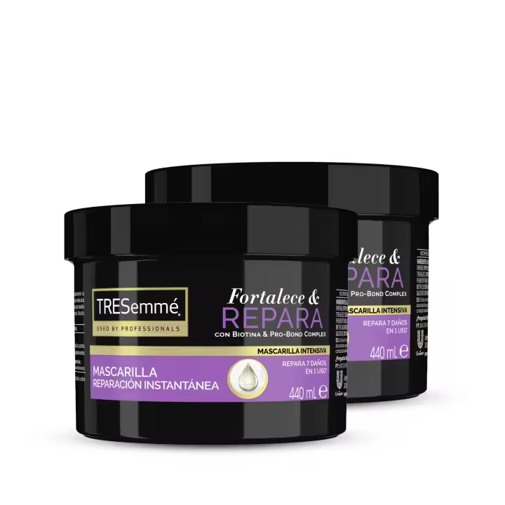 TRESemme Mascarilla Hidratante para cabellos secos y dañados Repara y Fortalece con biotina y pro bond complex 440ml - Pack de 2 - 1