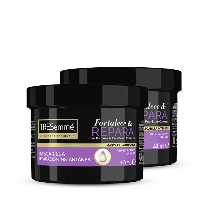 TRESemme Mascarilla Hidratante para cabellos secos y dañados Repara y Fortalece con biotina y pro bond complex 440ml - Pack de 2 - 1