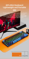 Teclado Mecánico Con Cable K68 Luz Multicolor 10 Tipos Para Gaming Y Oficina Compatible Con Windows Y Apple IOS Sistema - details 1