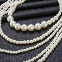 Collar De Perlas Imitación Multicapa Para Mujer Joyería De Lujo Moda Collar De Cadenas Redondo Plástico Calidad Alta Fiesta - details 3