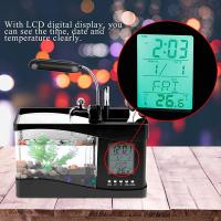 Pequeño Acuario De Escritorio Con Horario Y Luz LED Negro 24*10*14cm Timer LCD Para Tanque De Peces USB 5V Mini Tanque De Peces - details 10