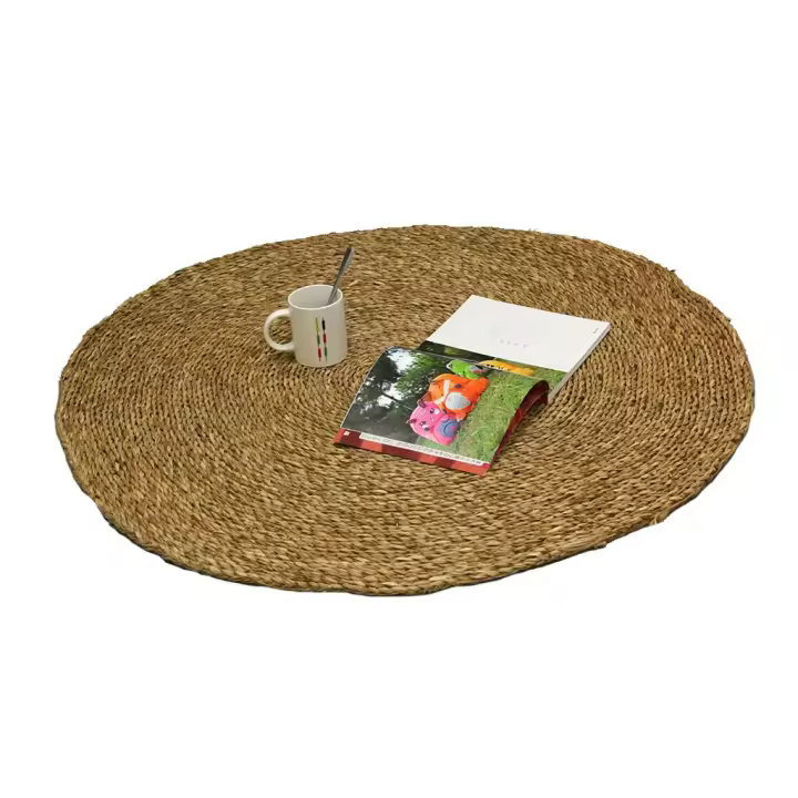 Alfombra de esparto con forma circular. Ideal para colocar en hogar y comercios - 1
