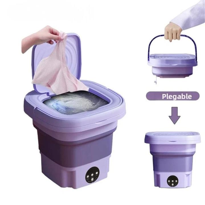 Máquina De Lavar Portátil De 8L Plegable Y Compacta Para Viajes Dormitorio Y Uso Doméstico Con Secado Rápido Para Calcetines Y Ropa Interior