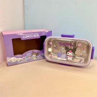 Caja De Almuerzo Sanrio Hellokitty Con Diseño De Kuromi Y Cinnamoroll Anti-Desbordamiento Para Niños Dividida Y Portátil Regalos De Anime Cartoon - details 2