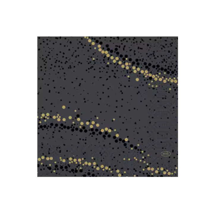 Servilleta Desechable (33 x 33 cm - 3 capas -  Golden Stardust Negro - 50 Uds) - 1
