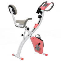 HOMCOM Bicicleta Estática Plegable Regulable en Altura Resistencia Magnética Ajustable Bicicleta de Ejercicio Fitness con Pantalla LCD y Asiento con Respaldo 97x51x115 cm - details 0