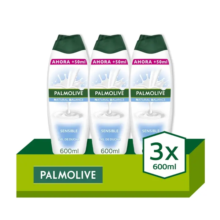 Gel de ducha o baño Palmolive Natural Balance Sensible cuidado hidratante 600ml. Pack 3 - 1