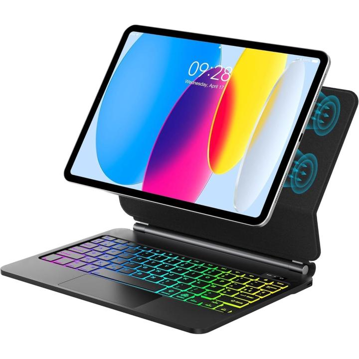 Magic Keyboard para iPad 11 Generación A16 2025/10 Generación 10.9" 2022, Teclado para iPad 10ª/11ª Generación 11 Pulgadas A16, Bluetooth Retroiluminado Teclado con Trackpad, Español Ñ, Negro