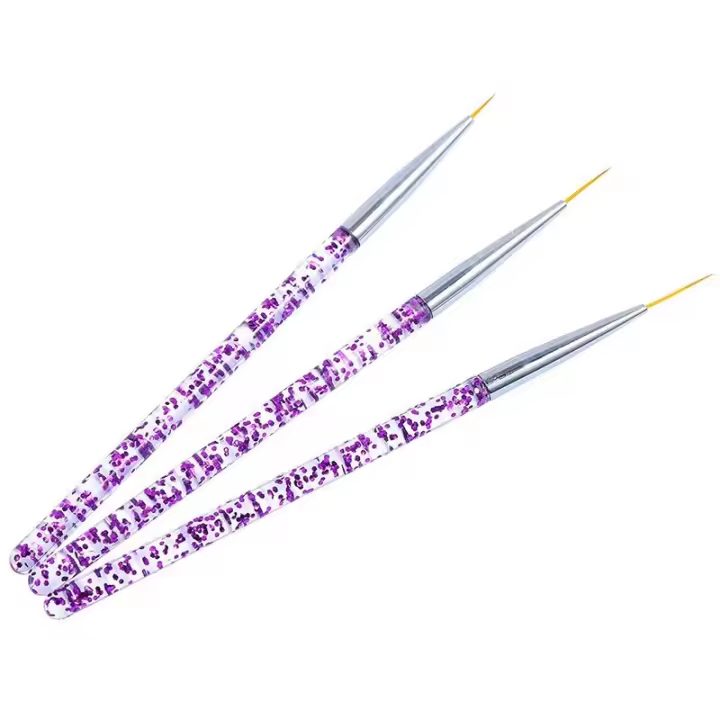 3pcs nail brushes for nail art Pink - 1