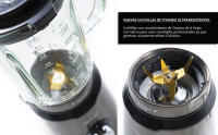 ECODE Batidora Americana de Vaso Titanblade Evolution, Cuchillas 6 Hojas Titanio, Vaso medidor 40ml, Acero Inoxidable, Jarra Cristal 1890ml Thermosecur, Tapa Superior, Acabado Chrome Bronze ECO-470 Eco-de - details 3