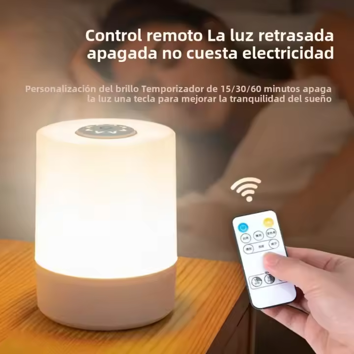 Lámpara Nocturna LED Recargable Por USB Con Control Remoto Luz De Noche Cálida Para El Borde De La Cama Decoración De Escritorio Lámpara Nocturna - 1