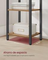 Estantería de 6 niveles multifuncional, librería espaciosa, ideal para oficina, salón, dormitorio y cocina, 40x30x187.5 cm, disponible en greige, marrón rústico y olmo pardo - details 15