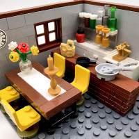 Bloques De Construcción MOC Ciudad Para Niños Y Niñas Casa Con Habitaciones Incluidas Cocina Sala De Estar Mobles Modelos DIY Para Jóvenes Y Adultos - details 7