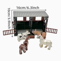 MOC Estable De Caballo Bloques De Construcción Ciudadano Juguete De Granja Con Vacas Para Niños Bloques Pequeños Compatible Con Lego Regalo De Cumpleaños O Navidad - details 5