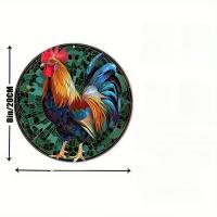 Placa Redonda De Aleación De Aluminio Con Tema De Gallo Mexicano Decoración Artística Para Escritorio Casa Granja Jardín Oficina Pared - details 8