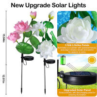 Luces De Loto Solar Para Jardín IP65 Impermeables Decoración Exterior Lámpara De Paisaje Para Camino Patio Jardín Trasero - details 4