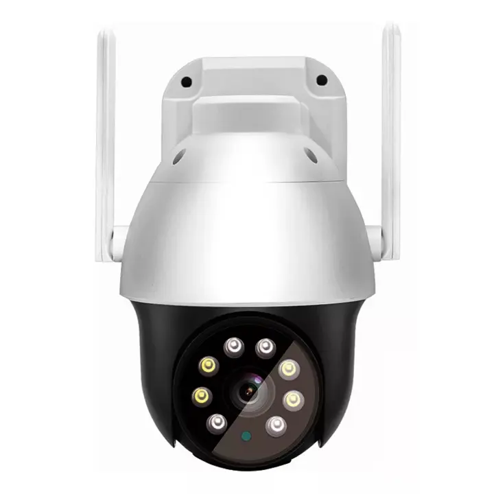 Cámara de vigilancia con grabación de vídeo | Cámara WIFI de 2.4 G con vista panorámica de 350° | Con detección humana y seguimiento automático | Visión nocturna a todo color, audio de 2 vías, alarma de luz sonora, impermeable | Marca: RevolutionLine - 1
