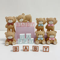 Topper De Pastel Oso Azul Para Fiesta De Cumpleaños Bebé Decoración De Fiesta Con Bolas De Oso Teddy Tema Oso Mini Para Niños - details 3