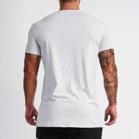 Camiseta De Algodón Para Hombre Estilo Slim Fit Con Cuello En V Manga Corta Para Fitness Y Gimnasio Camisetas Deportivas De Verano En Colores Negro Blanco Verde Rojo Gris Tallas M L XL XXL - details 10