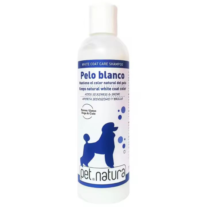 Champú para Perros con Pelo Blanco Pet Natura, 250ml y 750ml - 1