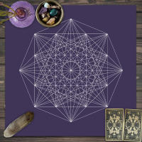 Mantel De Tela Para Cartas De Tarot 1pc Decoración De Juego De Cartas Pagan Con Fases De Luna Y Flores Estilo Pagan Para Atril Y Brujería - details 50
