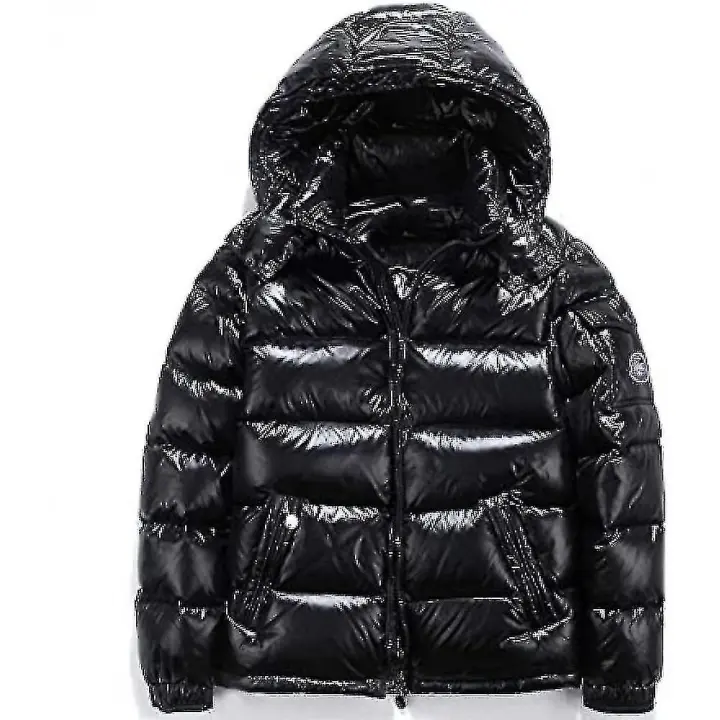 Shiny Down Jacket Chaqueta de invierno para hombre Stand-up Tie Hood Down Jacket - 1