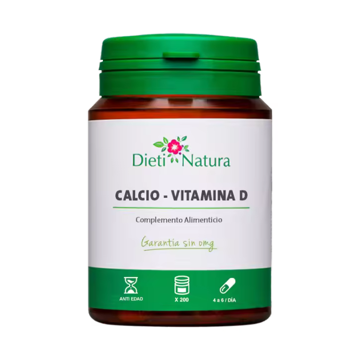 Dieti Natura Calcio - Vitamina D3 200 Cápsulas Vegetales - 1
