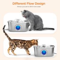 Fuente de agua para mascotas de acero inoxidable, dispensador de agua automático de 3,2 L, cuenco de agua silencioso, bandeja de filtro, con ventana de nivel de agua - details 0