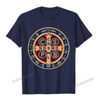 Camiseta De Algodón Para Hombre Estilo Slim Fit Con Medalla De San Benito Imprimido Camisa Casual Para Fiestas Primavera Y Verano - details 4