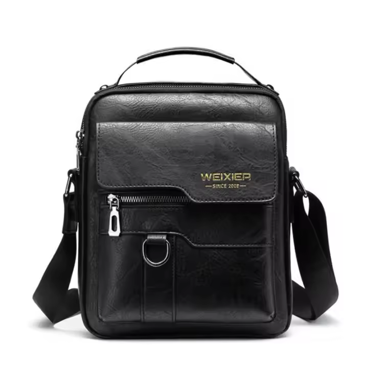 Bolso De Hombro Para Hombre Durable De Cuero PU De Alta Calidad Bolso Cruzado De Viaje Estilo Moda Bolsa De Hombro Unisex - 1