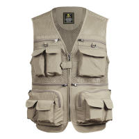 Chaleco De Pesca Transpirable Con Bolsillos De Cierre Para Actividades Al Aire Libre Y Viajes De Verano Chaleco De Trabajo De Malla Polyester Impermeable - details 0