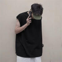 Camiseta De Hombre Sin Mangas De Color Sólido Casual Con Cuello Redondo Absorbente De Sudor Para Deporte En Verano - details 4